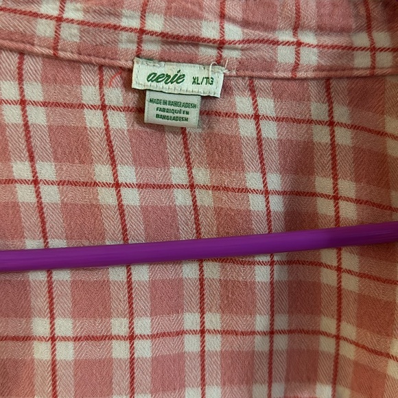 Aerie women’s size XL pink and red flannel - Picture 3 of 3